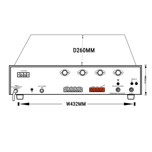 MIA 100U P.A Medium Power Mixer Amplifier